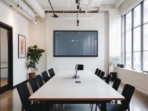 Modern conference room with AV setup