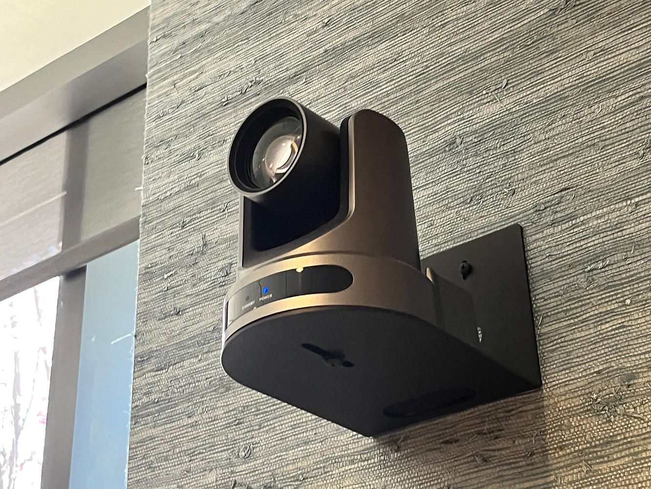 Wall-mounted PTZOptics camera
