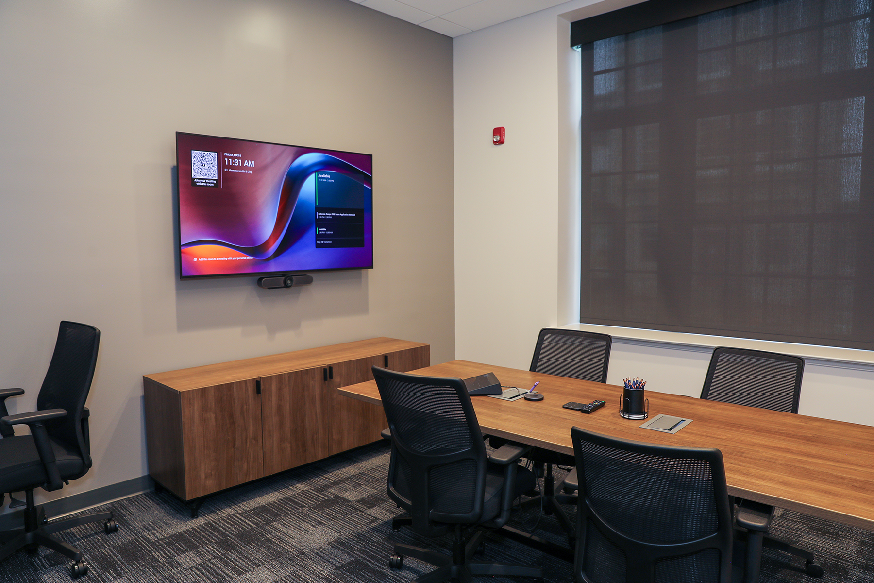 City of London conference room with one television screen