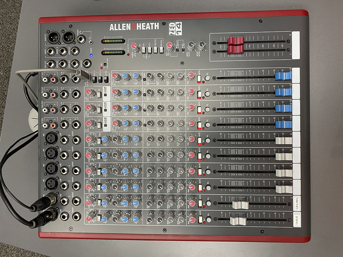 Allen & Heath Zed-14 sound mixer board