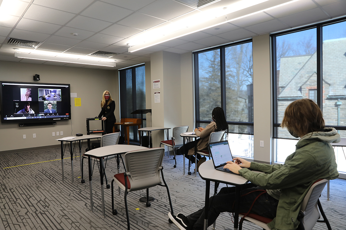 Rosemont College hybrid classroom interior